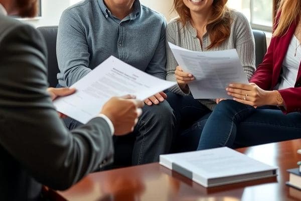 Wsparcie prawne w programie – para omawia dokumenty z prawnikiem